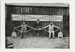 Human cantilever bridge demonstration. Black and white. Benjamin Baker. Forth Bridge